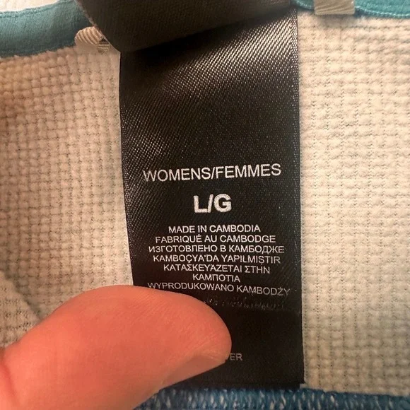 The North Face Pullover 1/4 Zip Women's Large Activewear Top Blue FLAW - Picture 5 of 8